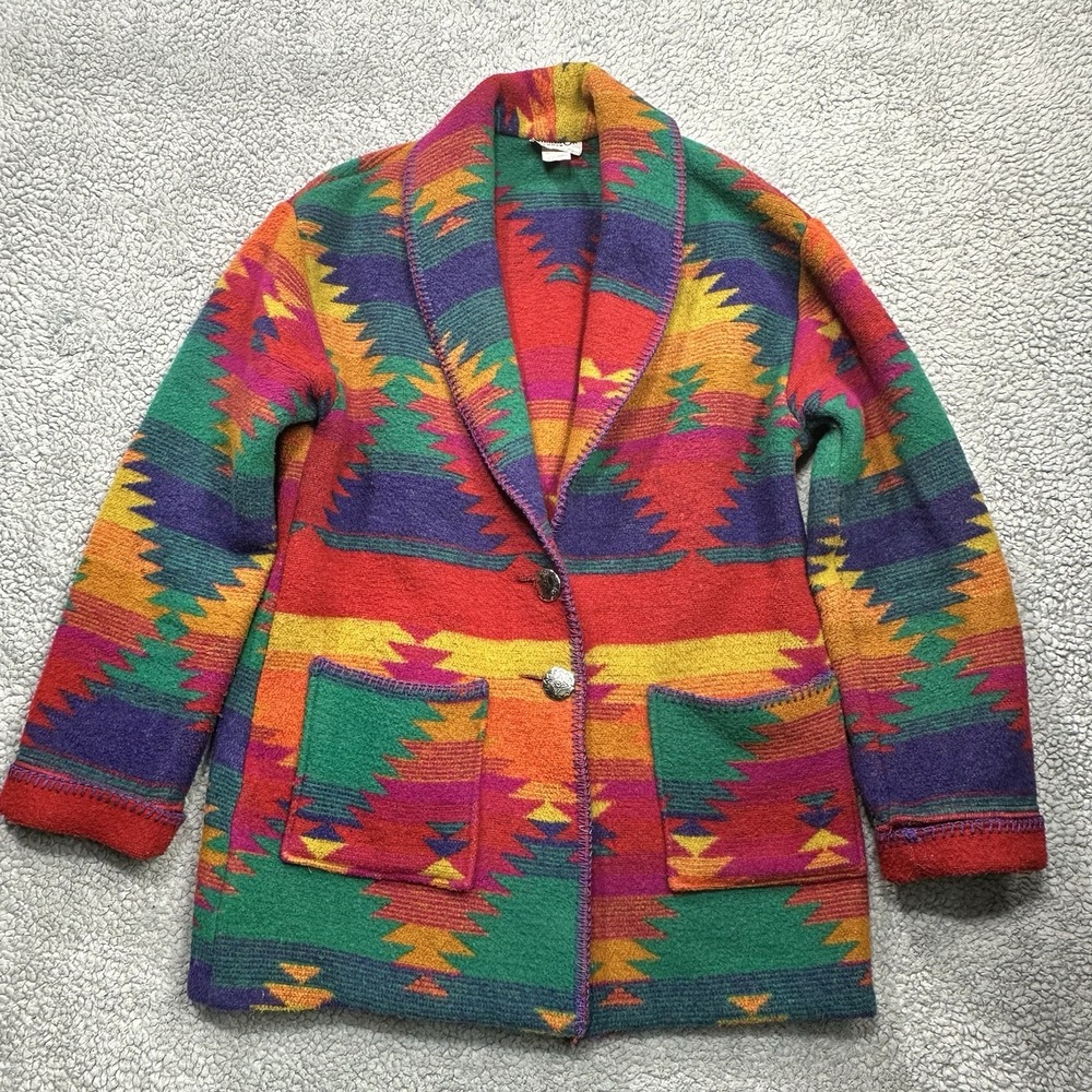 Miller Stockman Jacket Womens Small Red Colorful Aztec Southwest Western Coat